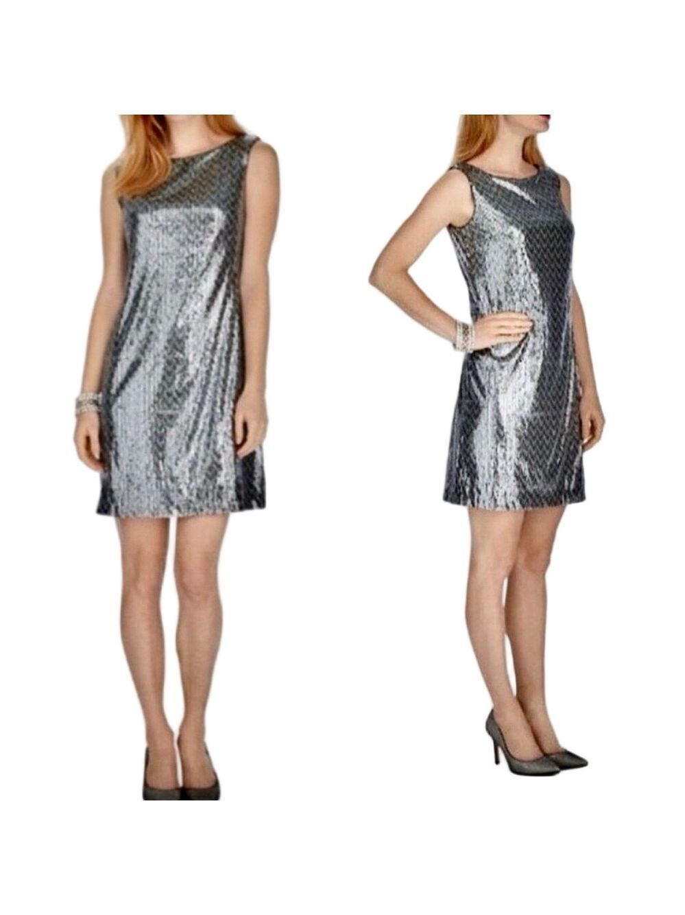WHITE HOUSE BLACK MARKET Sequin Sleeveless Sheath